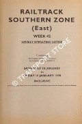 Book cover of Weekly Operating Notice containing Temporary Speed Restrictions, Engineering Arrangements, 10 to 16 January 1998 by Railtrack Southern (East)